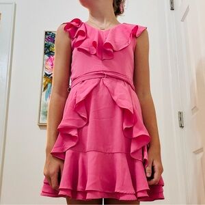 GB Girls Pink Ruffled Tie Front Sundress